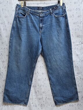 Hollister Ultra High Rise Baggy Relaxed Leg Blue  Relaxed Denim Jeans 20R/w35R